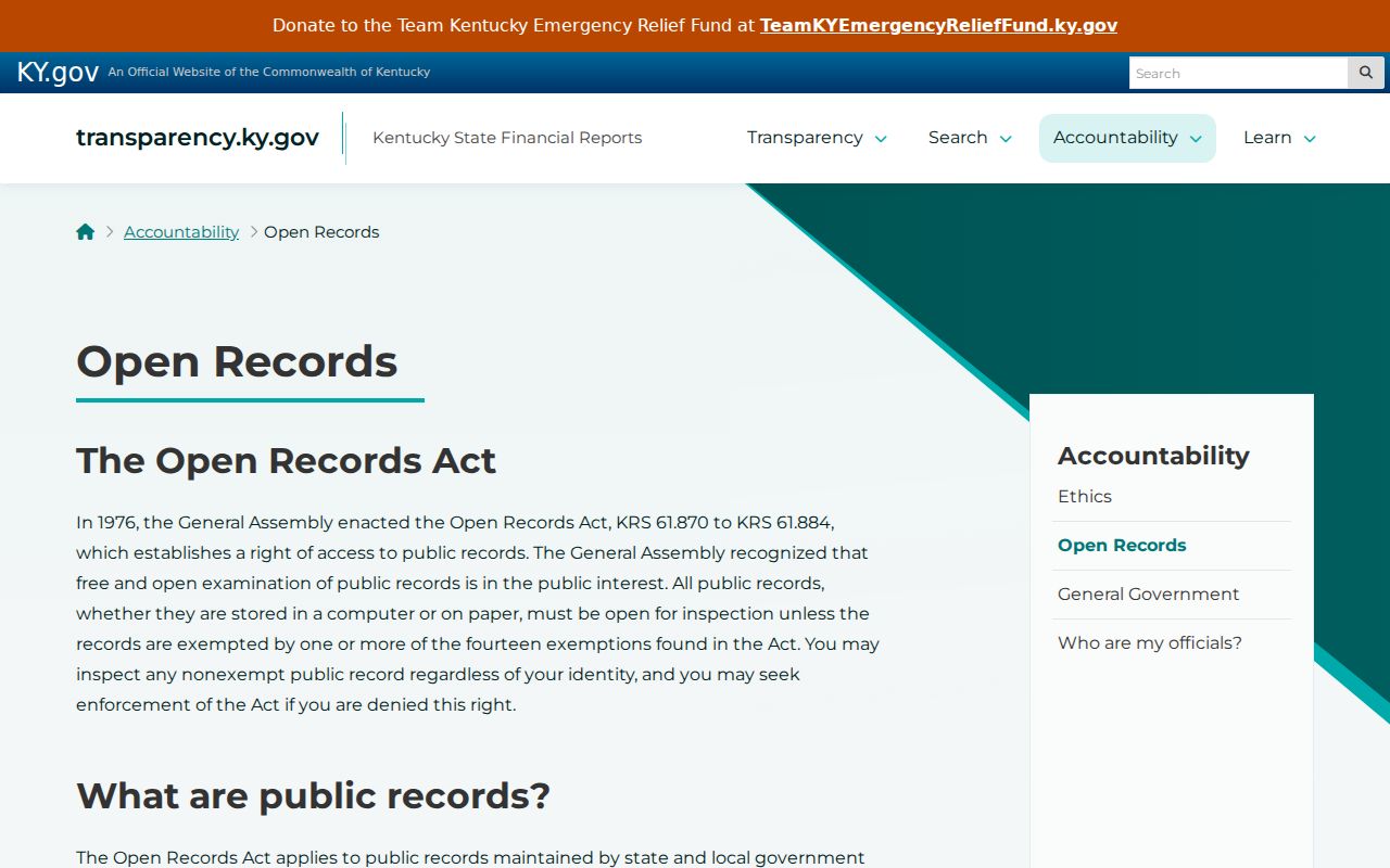 Leslie County criminal records Kentucky Open Records Act overview