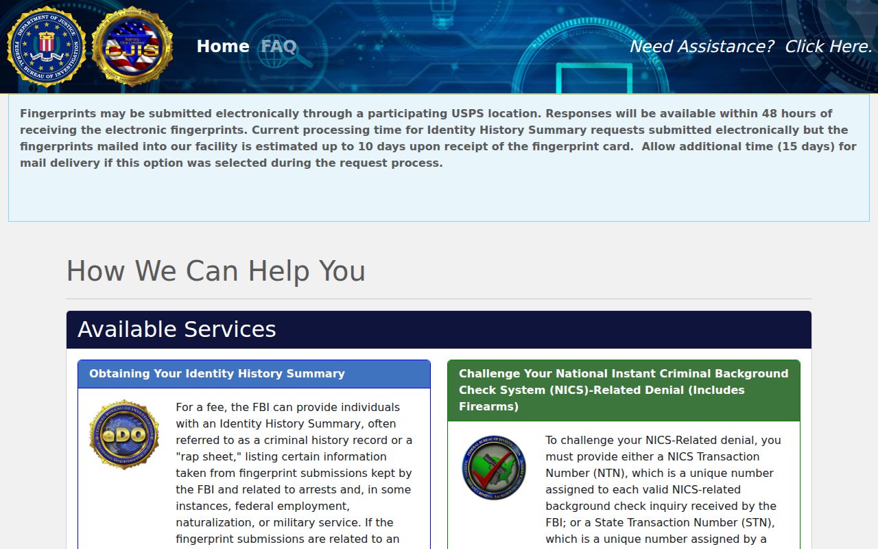 Leslie County criminal history FBI identity summary portal
